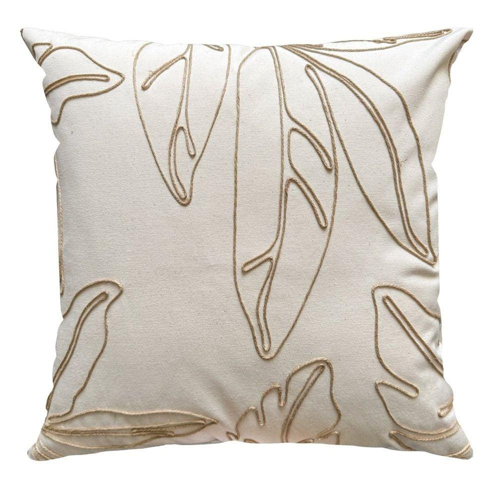 Capa Donatella 070 com Bordado 43 Cm X 43 Cm Bege/Cru