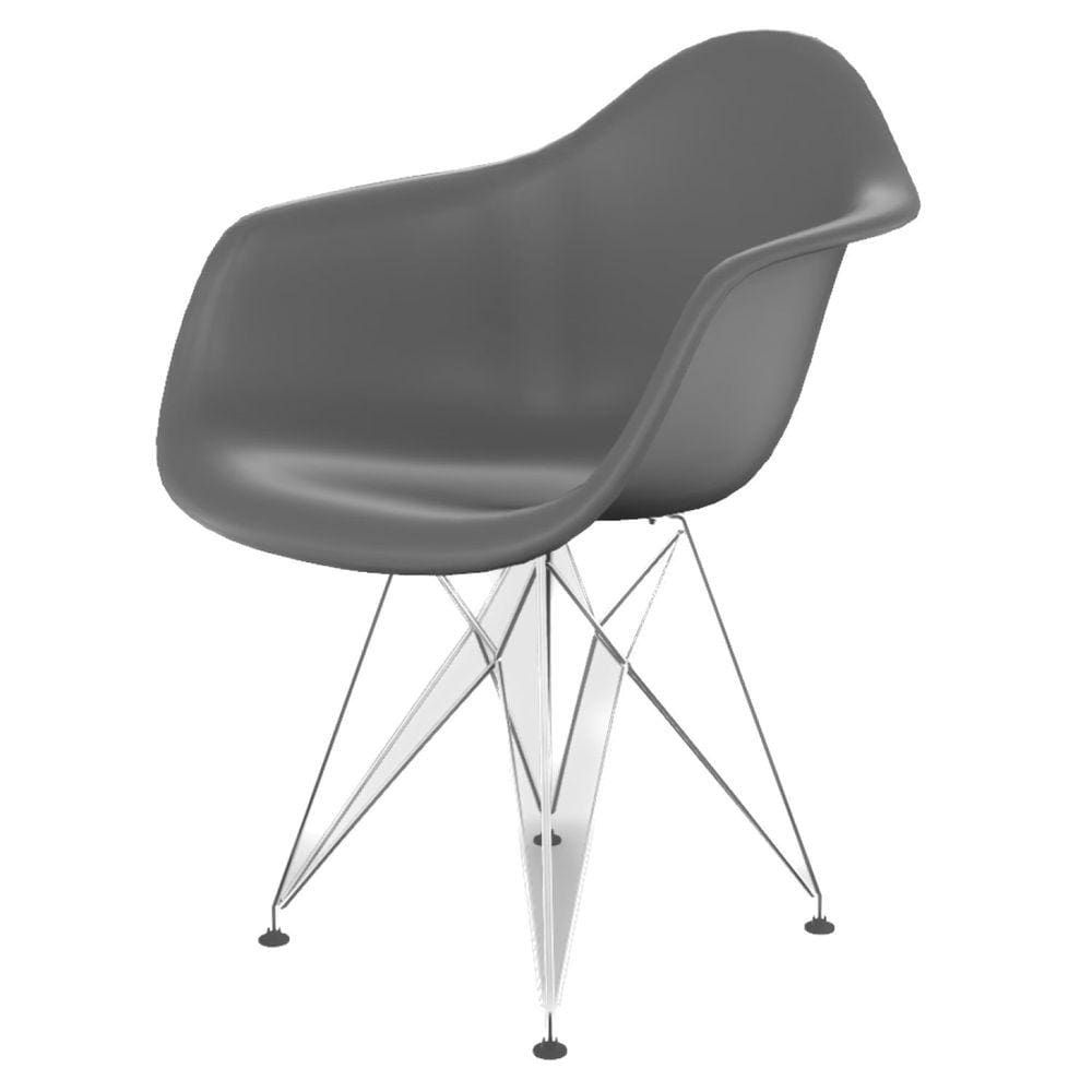 Cadeira para Sala de Jantar Arm Eiffel Cinza Brasão