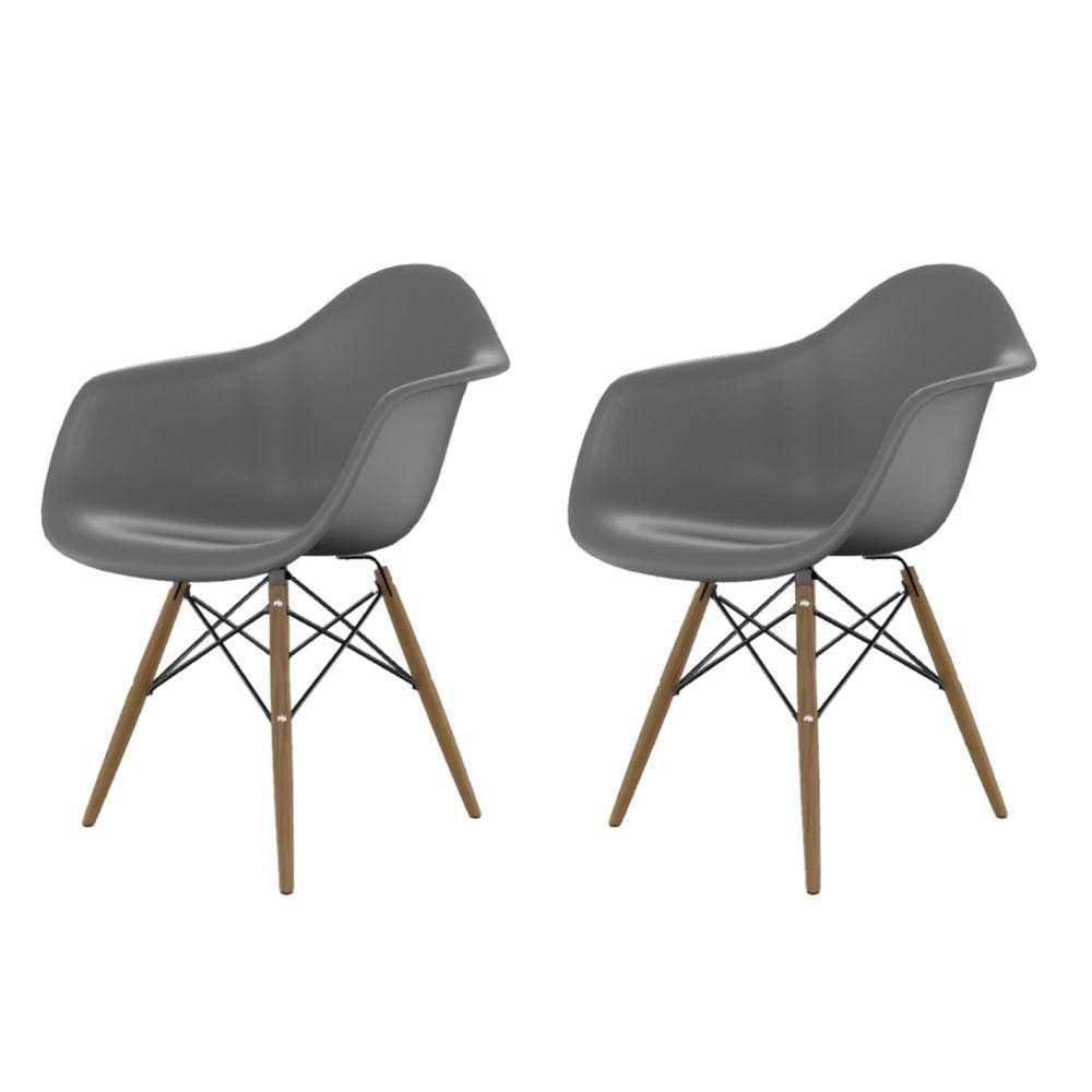 Cadeira para Sala de Jantar Arm Dsw Cinza Brasão