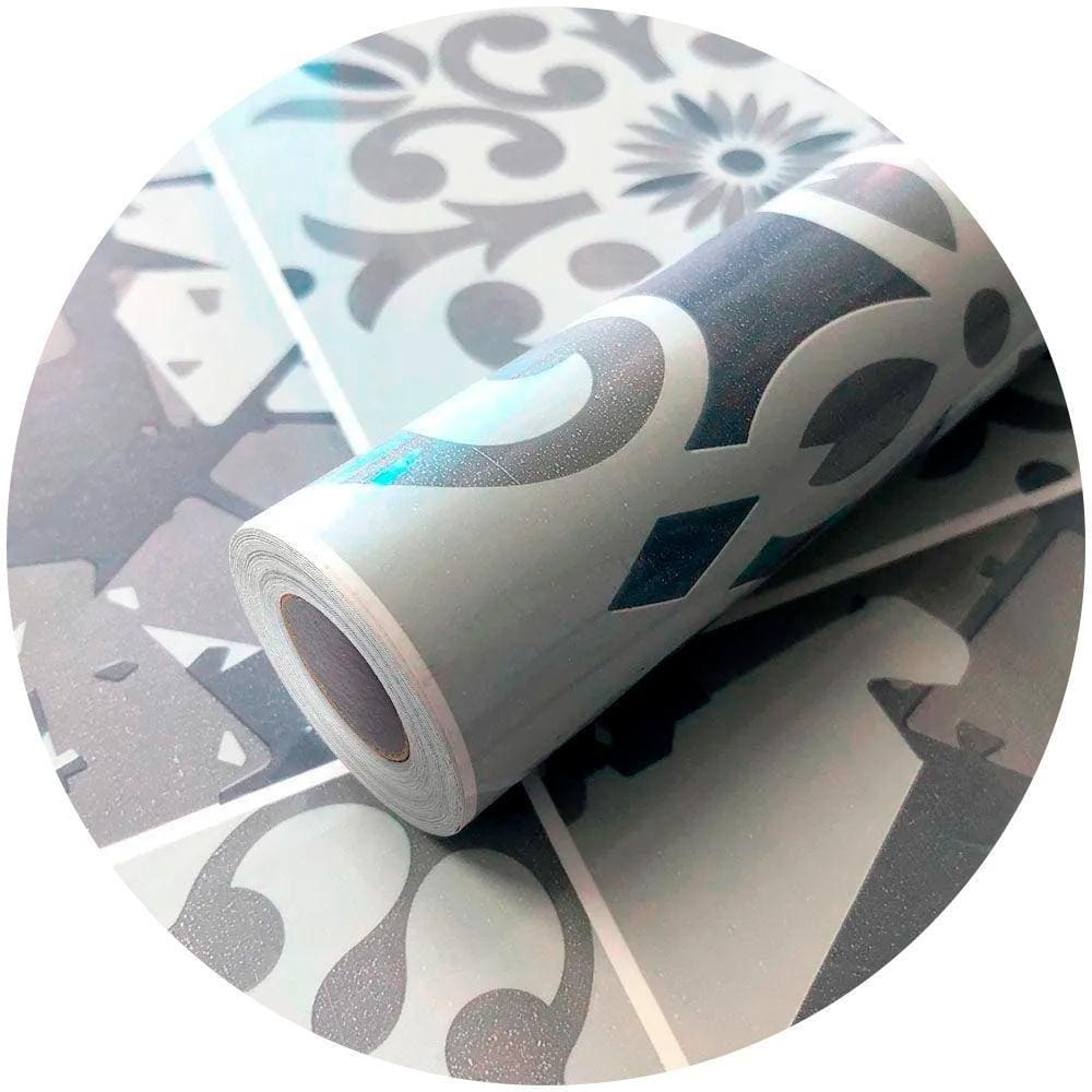 Papel Parede Adesivo Cozinha Anti Óleo Azulejo Moderno Cinza