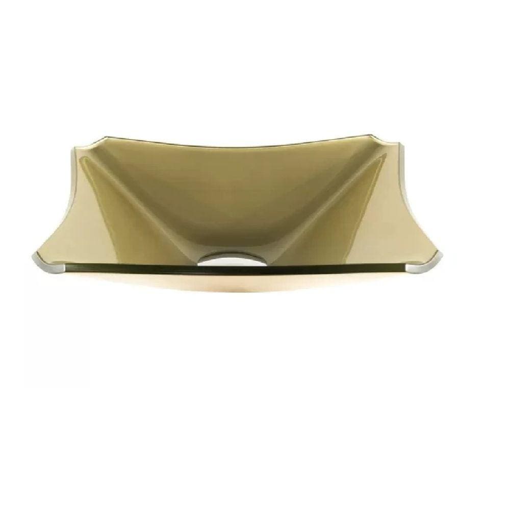 Cuba de Vidro Quadrada Chanfrada 34cm Champanhe