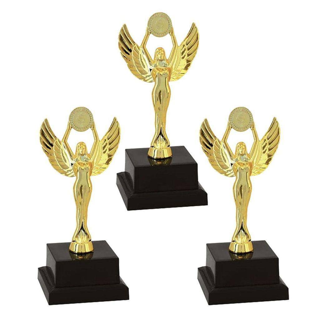 Troféu Vitória Vencedor Honra Ao Mérito 18cm Kit Com 3