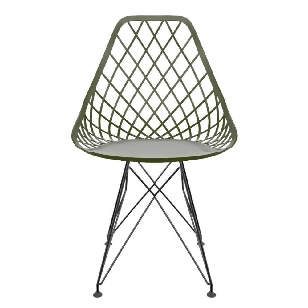 Cadeira para Sala de Jantar Kayla Eiffel Verde Militar
