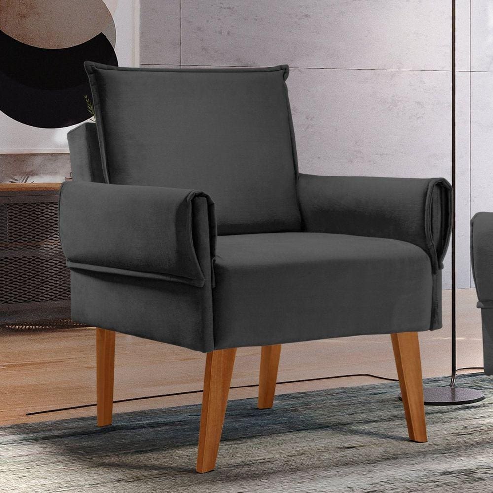 Poltrona para Sala de Estar Vintage Jolie/Grafite