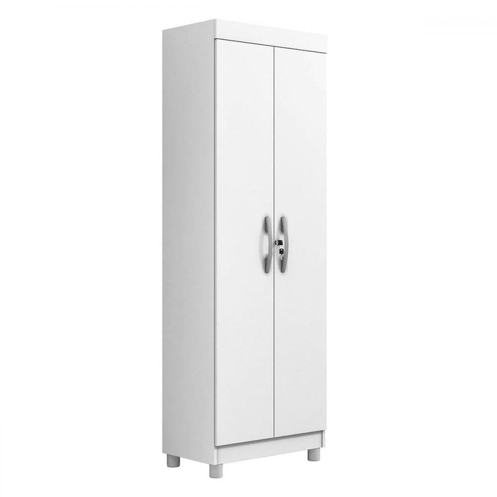 Armário Multiuso Cairo 2 Portas 5 Prateleiras com Chave Branco - Panorama Móveis