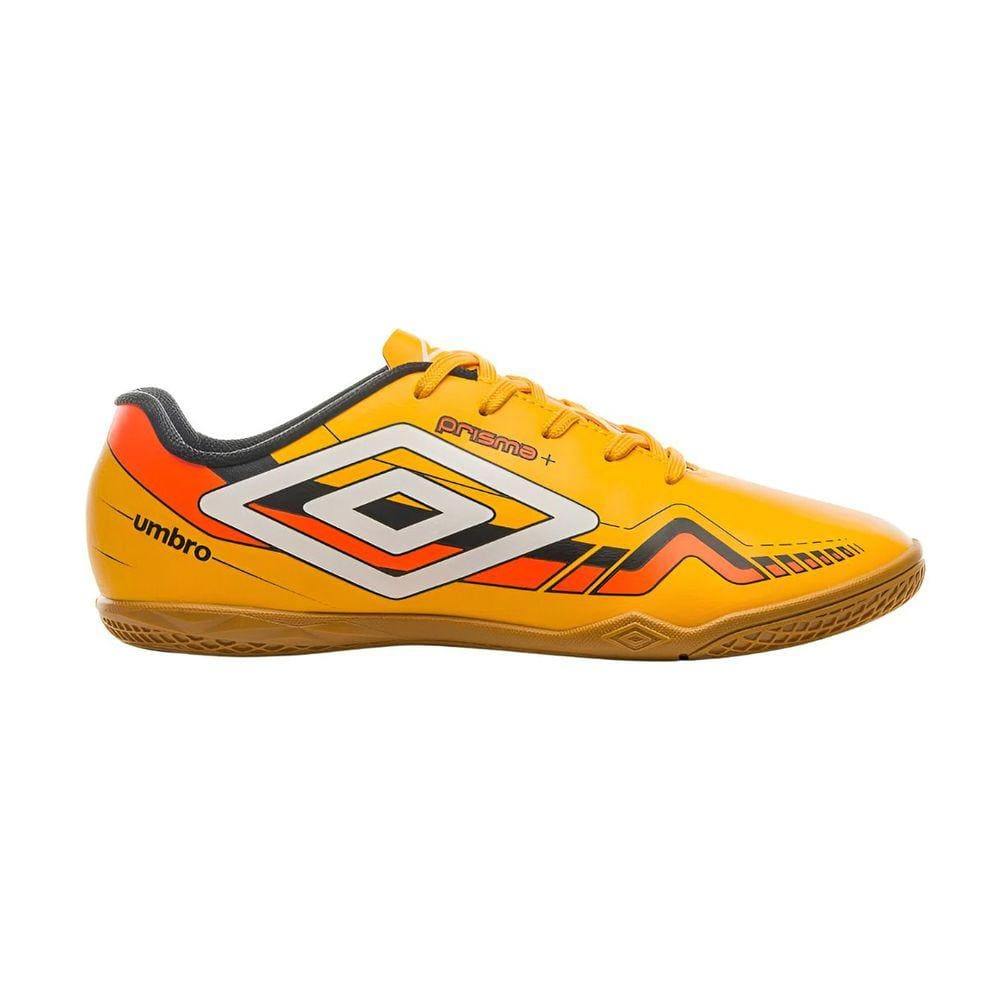 Chuteira Umbro Prisma + Futsal Indoor Masculina Amarelo Branco Laranja
