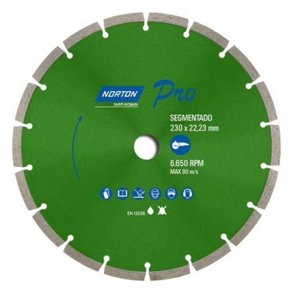 Disco Diamantado 9" Segmentado Pro Continuo - Norton