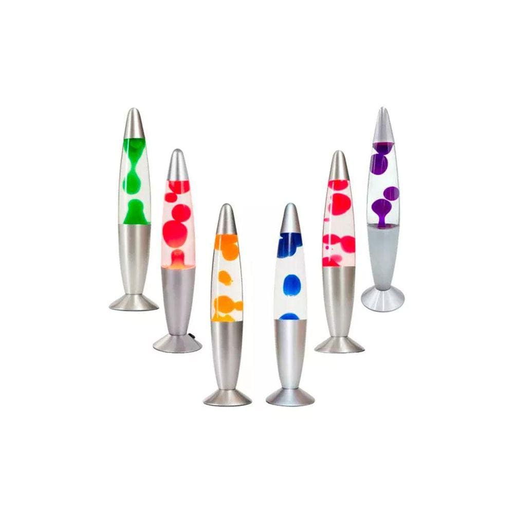 Luminária Abajur Mesa Decorativo Retrô Lava Lamp 34Cm Sala
