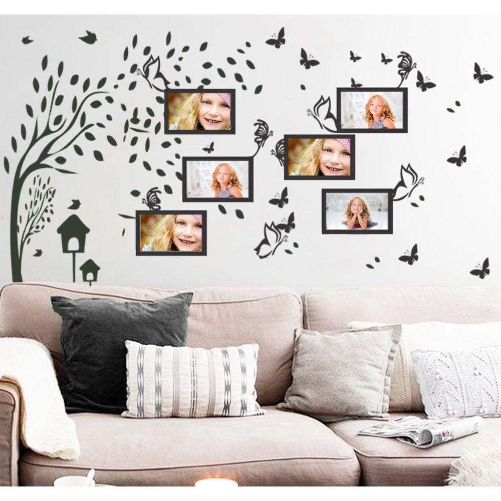 Adesivo Decorativo Para Foto e Árvore com Borboletas e folha