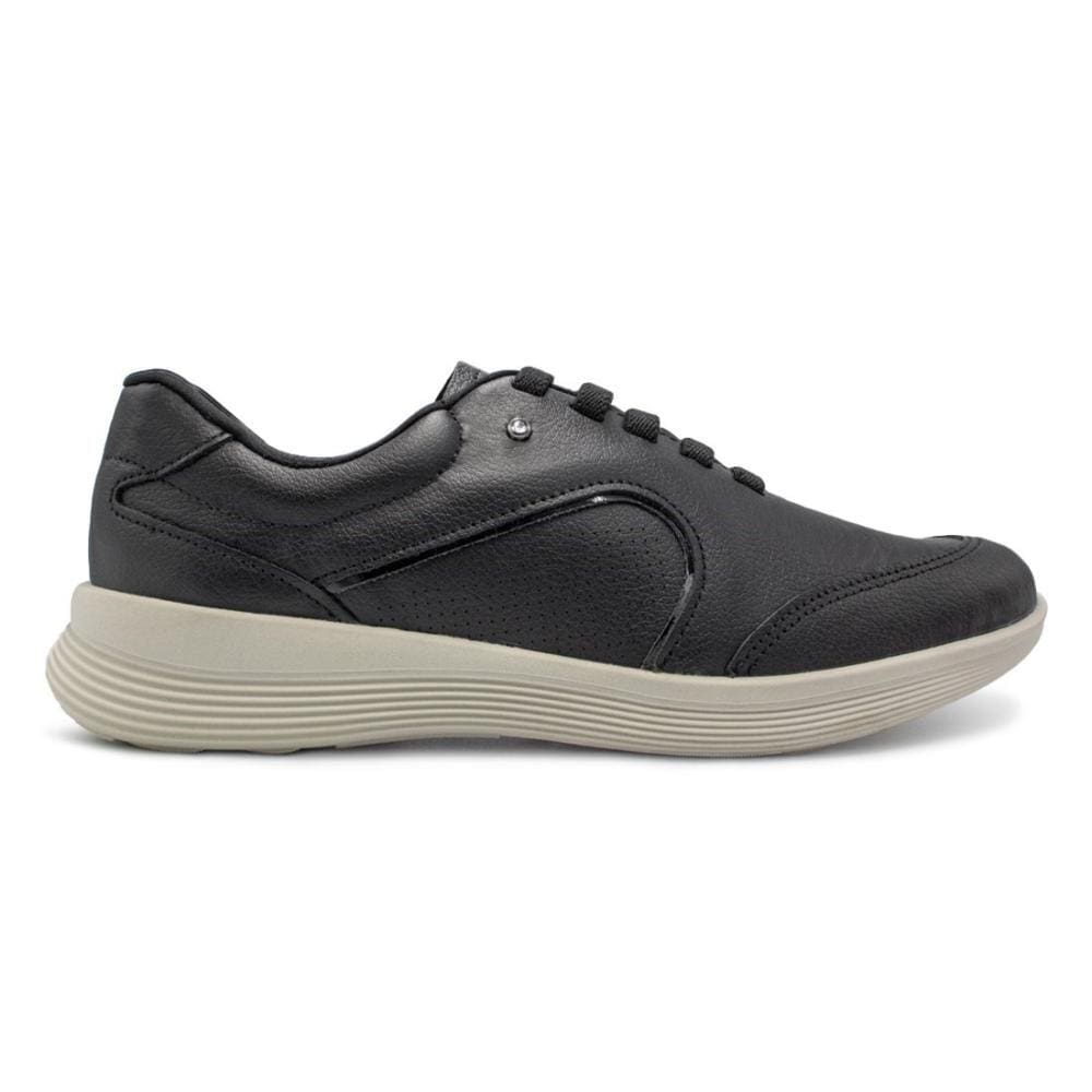 Tênis Usaflex Feminino Básico Couro e Elástico Conforto Casual UC0601