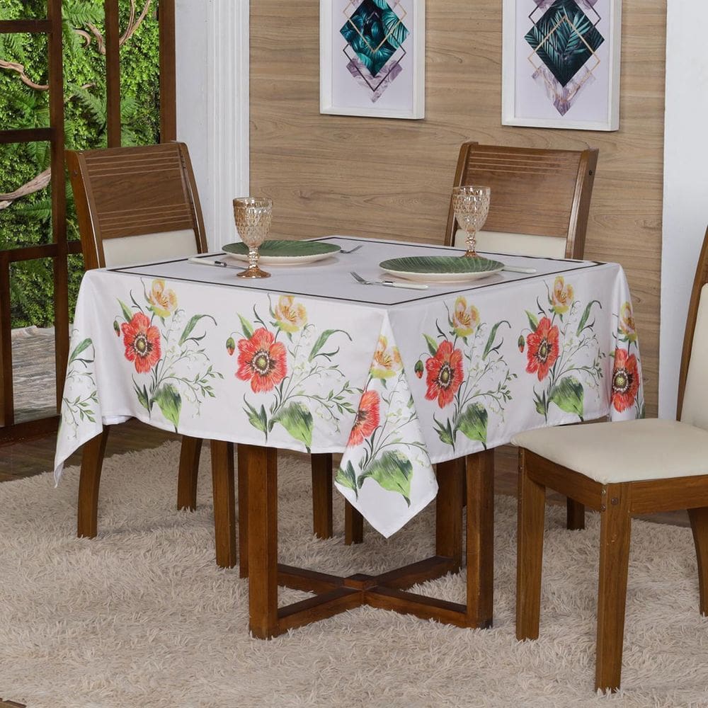 Toalha De Mesa Para 4 Lugares 1,50X1,50 Decorativa