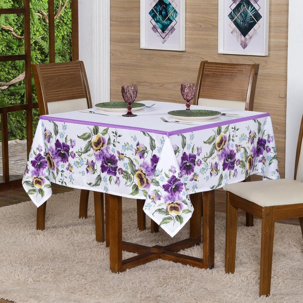 Toalha De Mesa Para 4 Lugares 1,50X1,50 Decorativa