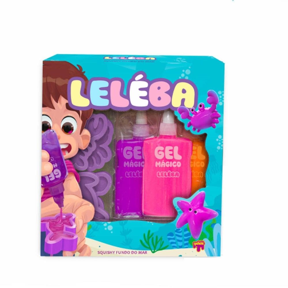 Leleba Gel Magico Fundo do Mar c/ 4 Forminhas Gelelé GELELE