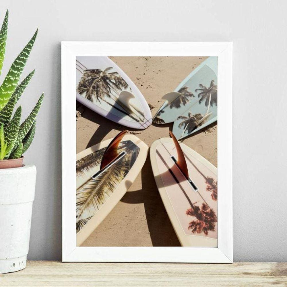 Quadro Coleção Praia Surf - Pranchas 33X24Cm