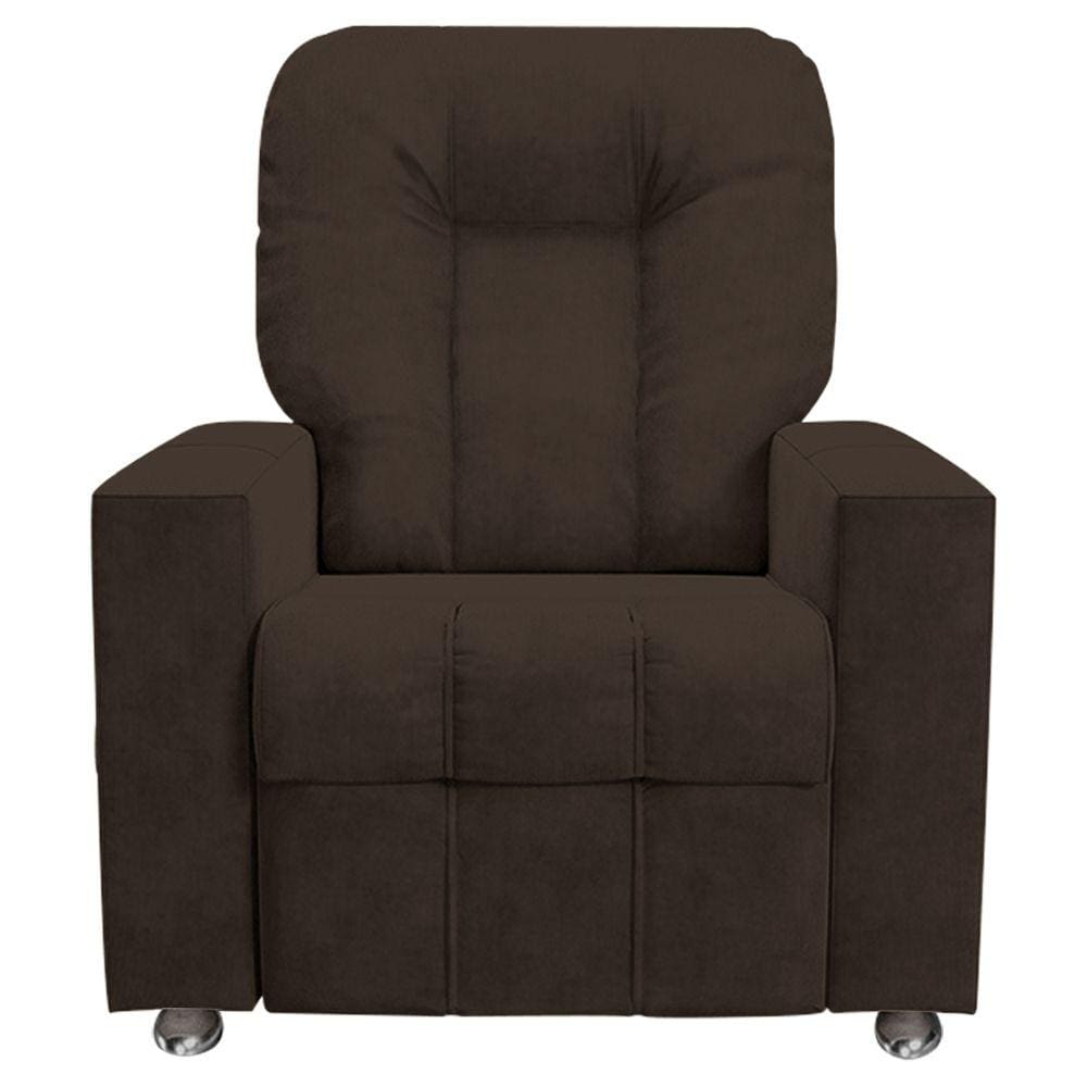 Poltrona do Papai Reclinável Romeo F05 Veludo Marrom - Lyam Decor