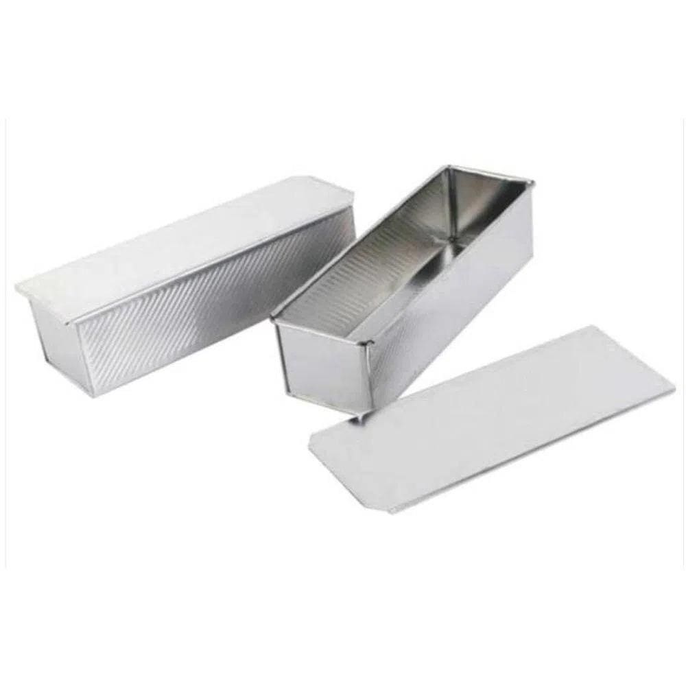 5 Assadeiras 30X10x10 Pao De Forma Estampada Aluminio Com Tampa - Imeca