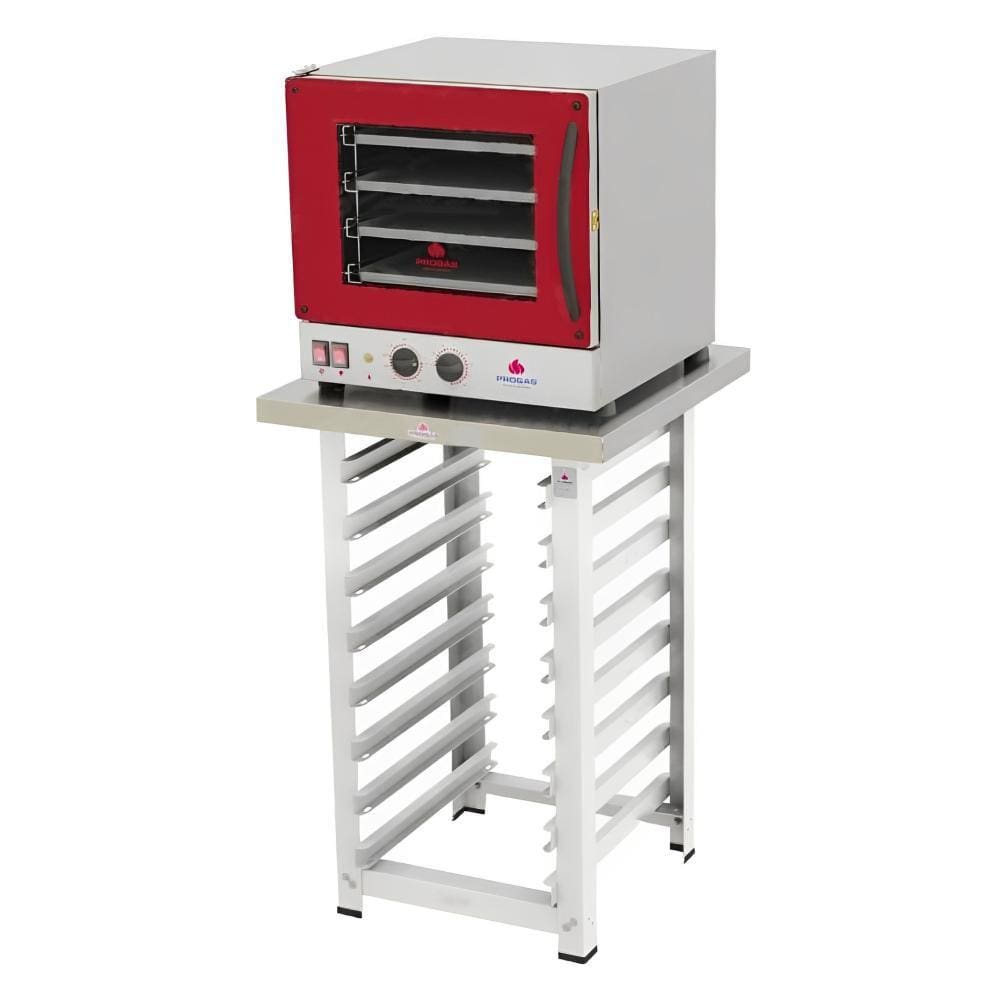 Kit Forno Turbo Eletrico Fast Oven Prp-004 G2 Vermelho 127V + Bancada Mes-004 Progas