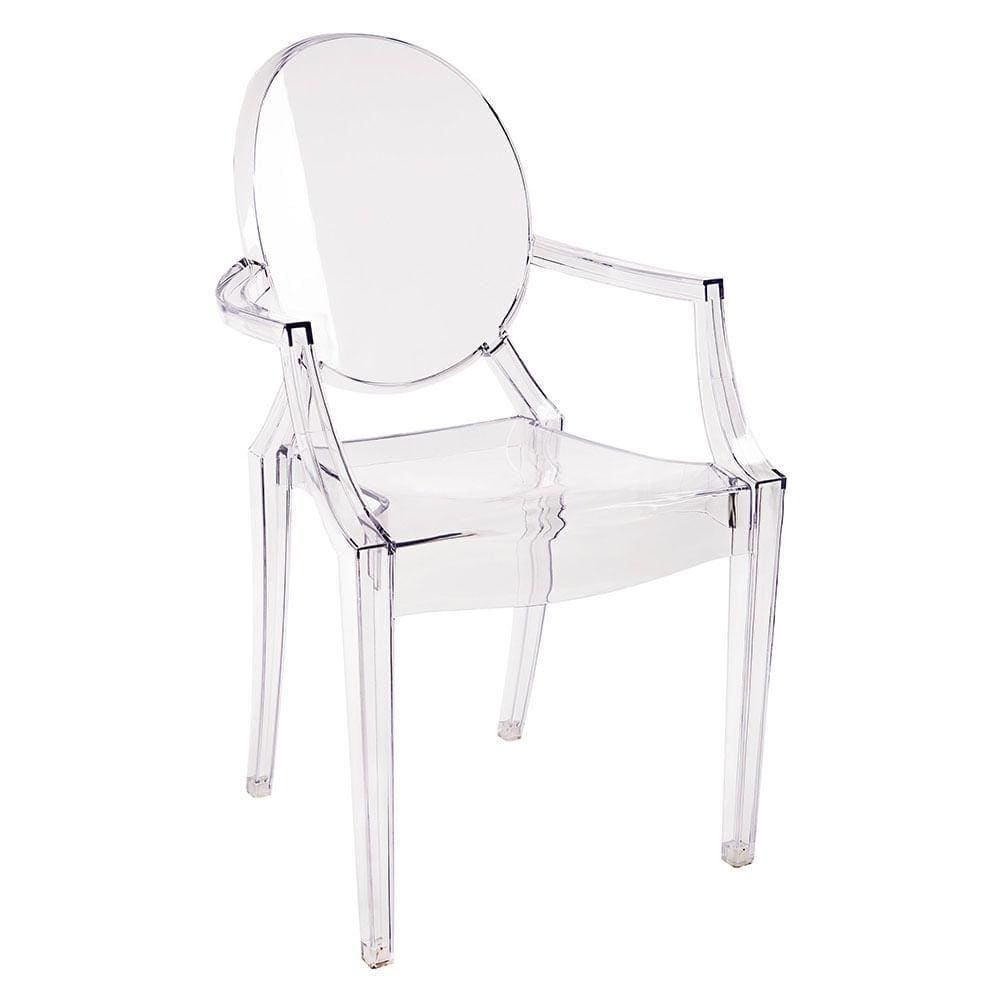 Cadeira com Braço Invisible Louis Ghost Policarbonato Transparente