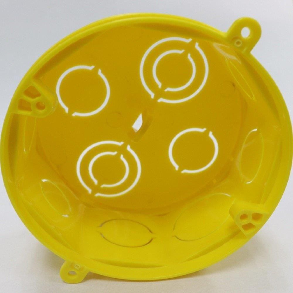 Caixa De Luz Octogonal Plastilit 4X4 Amarela Pvc C/Fundo Removivel 12X1