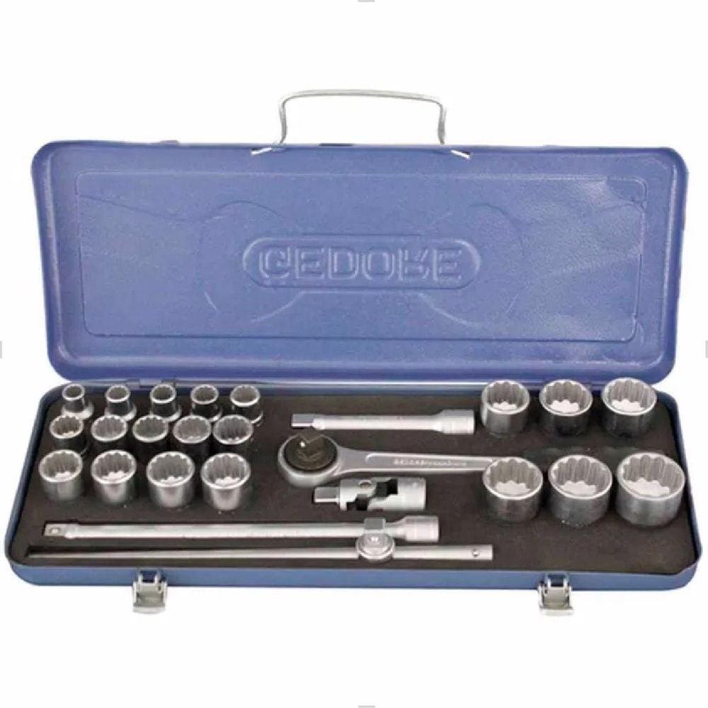 Jogo De Soquete 1/2” 10 A 32mm 25 Peças Estriado Gedore