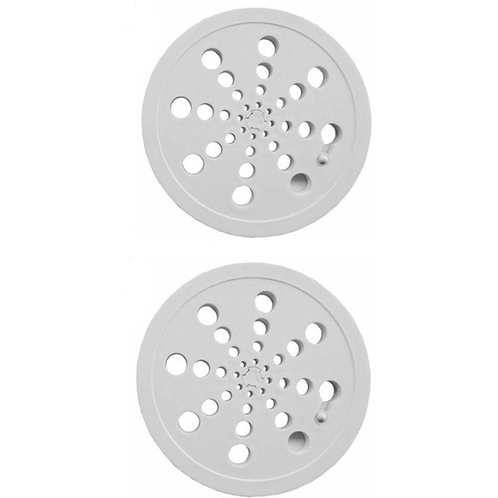 Kit 2 Grelha Ralo Plastico Redondo Branco Abre E Fecha 15 Cm