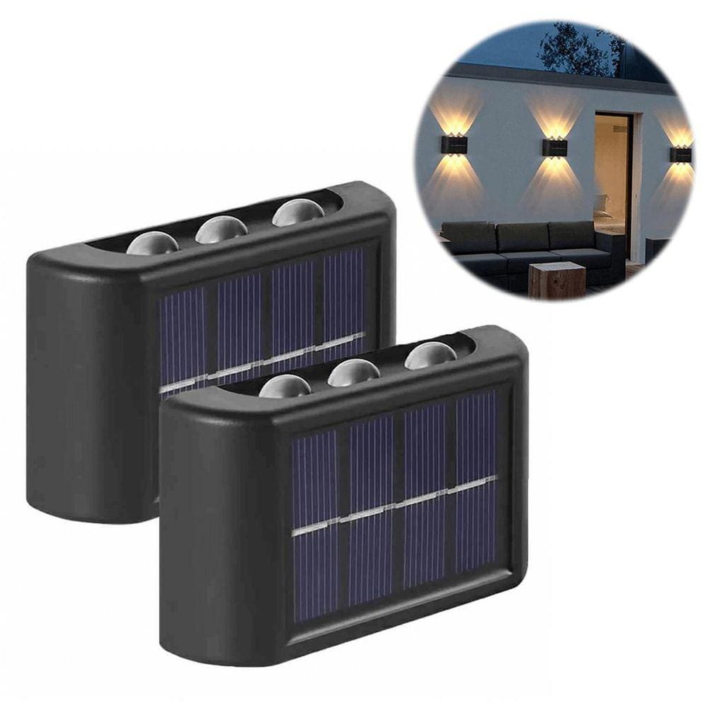 Kit 2 Mini Luminária Led Arandela Solar Spot Muro
