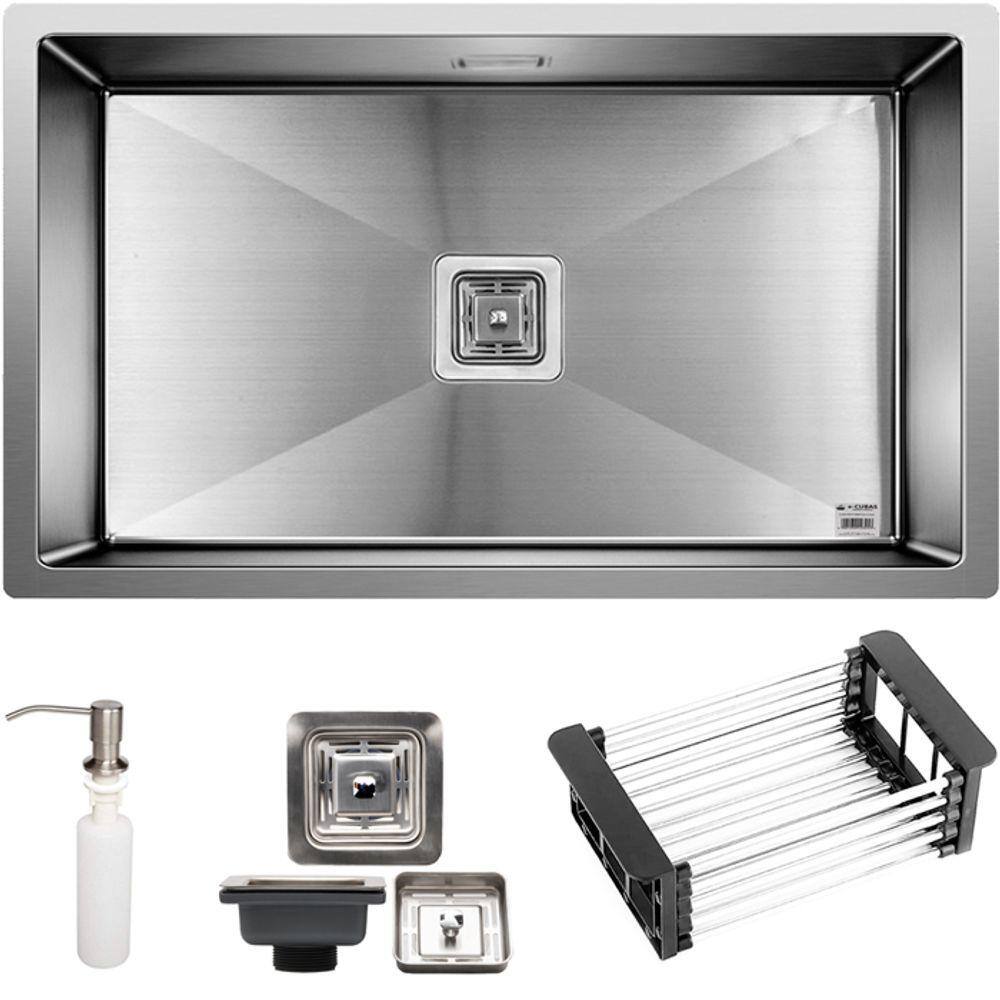 Cuba Quadrada Inox 304 Gourmet 7545 com Acessórios -EC248