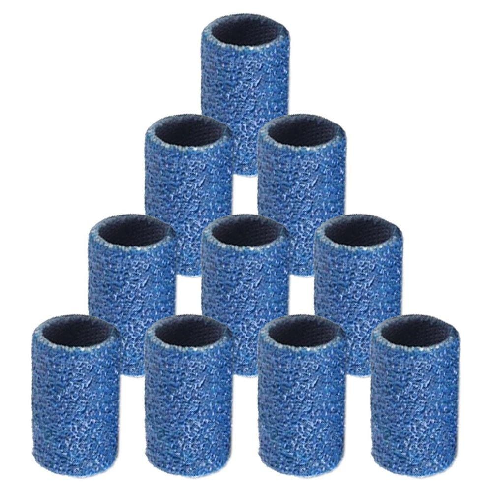 Kit 10 Tubo De Lixa 1/4 6.35Mm Grão 120 Azul Micro Retífica