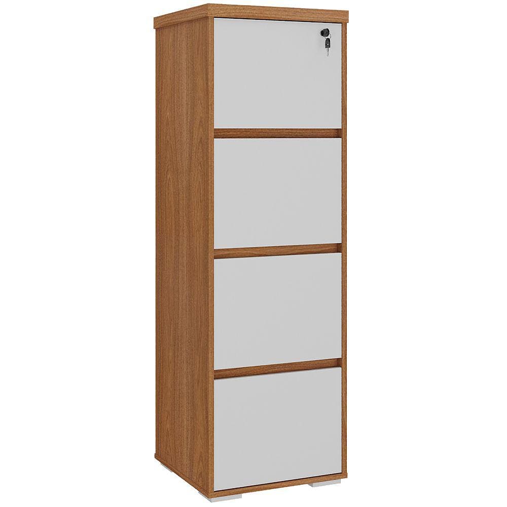 Armário Para Escritório Arquivo 04 Gavetas com Chave Unik A02 Freijó Branco - Lyam Decor