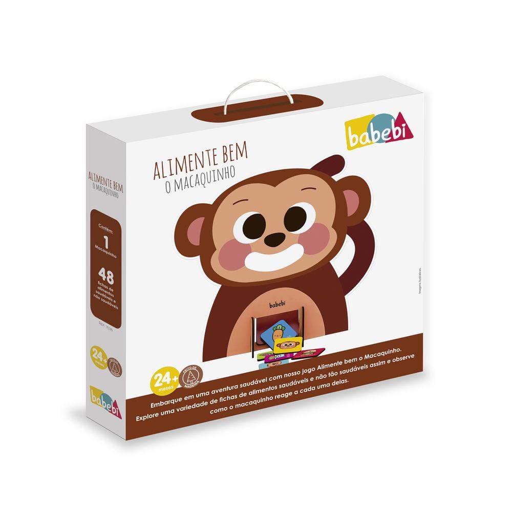 Brinquedo Infantil Alimente Bem O Macaquinho - Babebi 7035