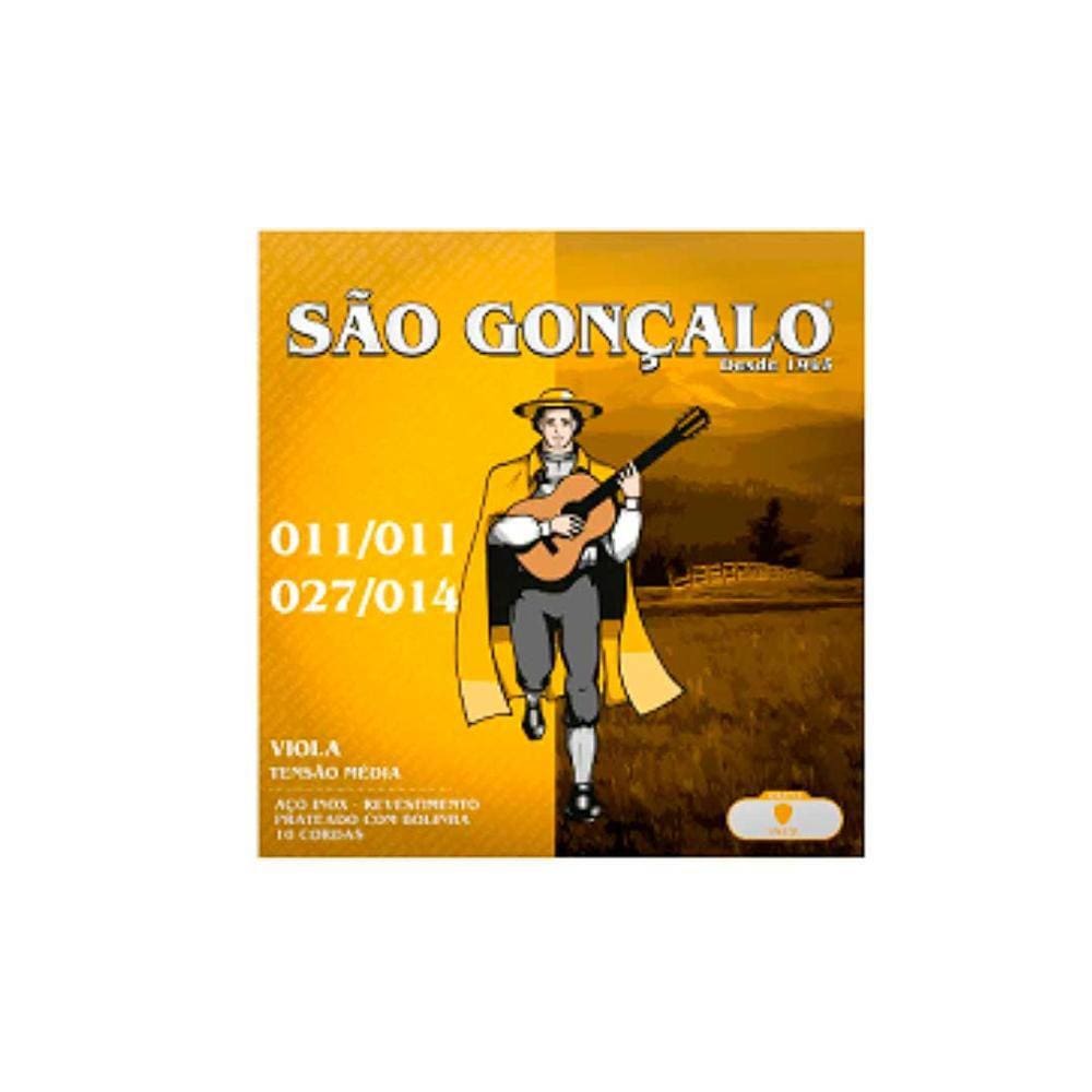 Encordoamento P/viola Caipira 011 - .027 / .011 - .014 Tensão Média São Gonçalo [F108]