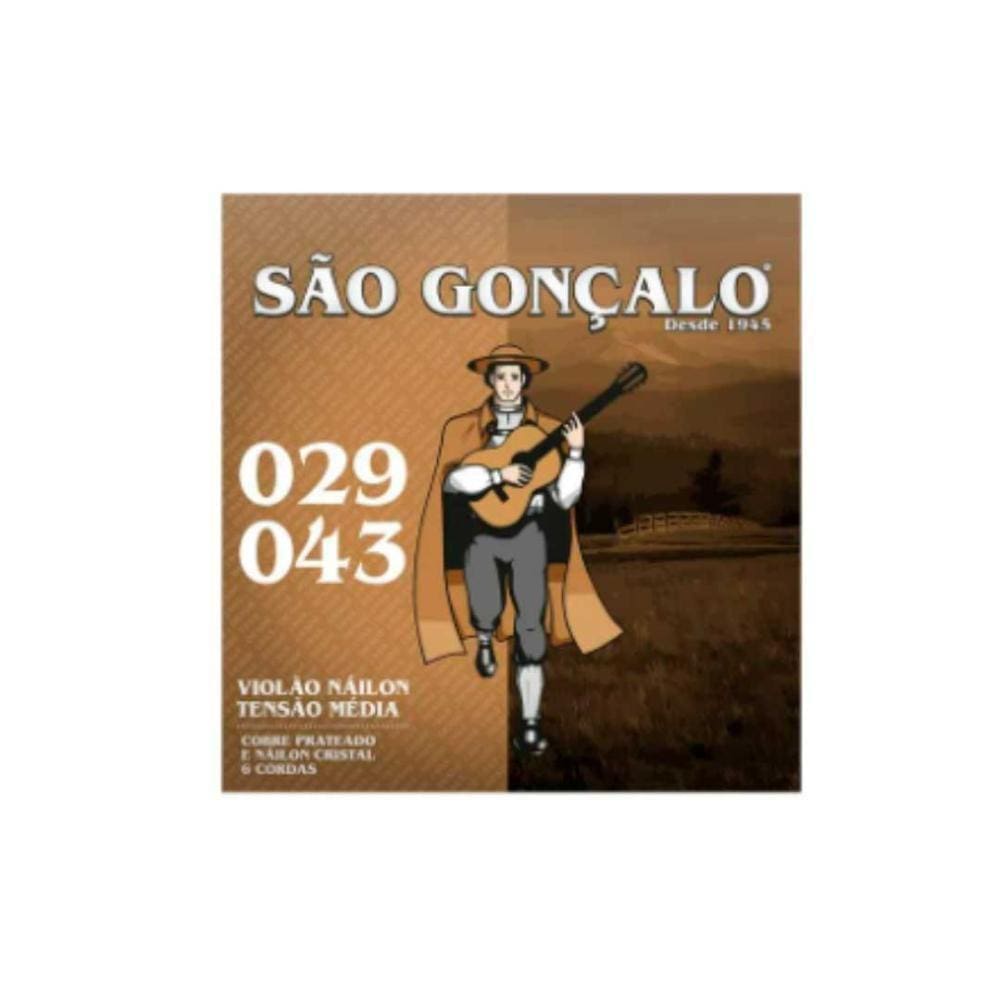 Encordoamento P/violão Nylon Cristal 0.029 - 0.043 Tensão Média São Gonçalo [F108]