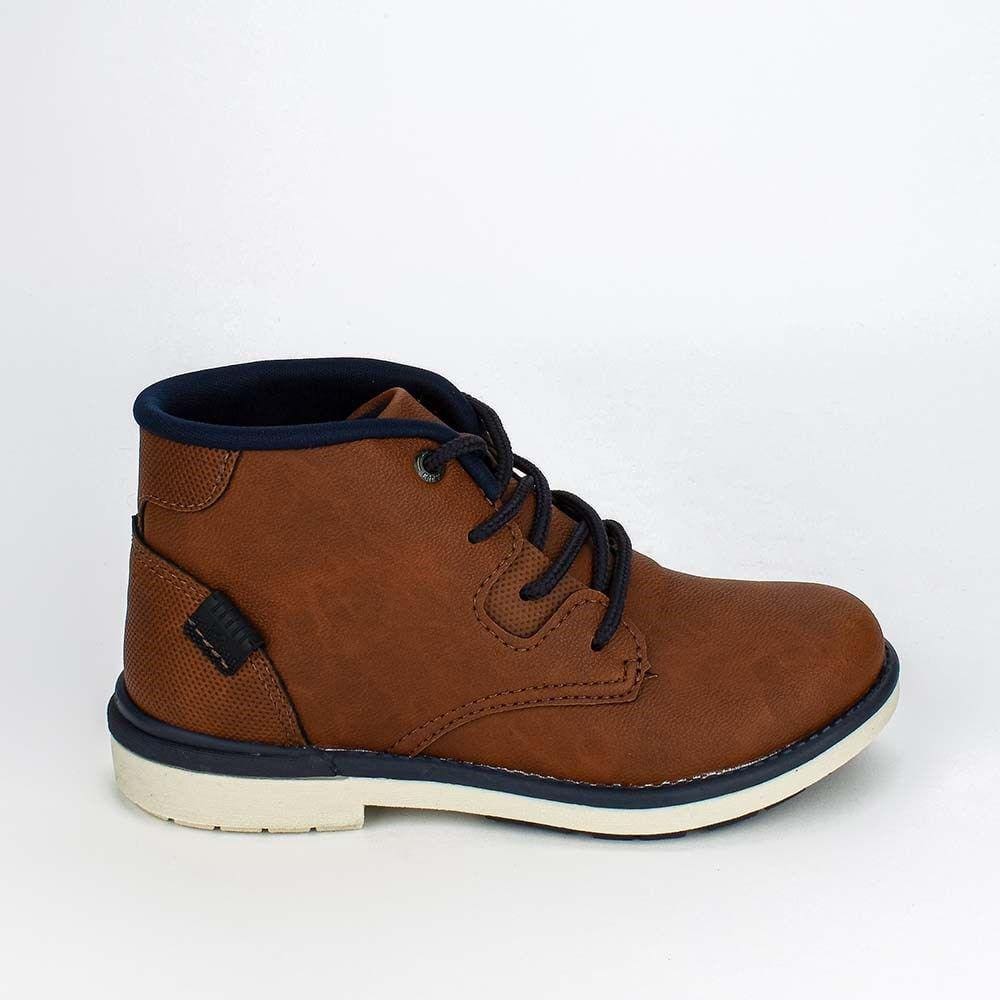 Bota Infantil Masculina Kidy Walk Casual Caramelo e Marinho