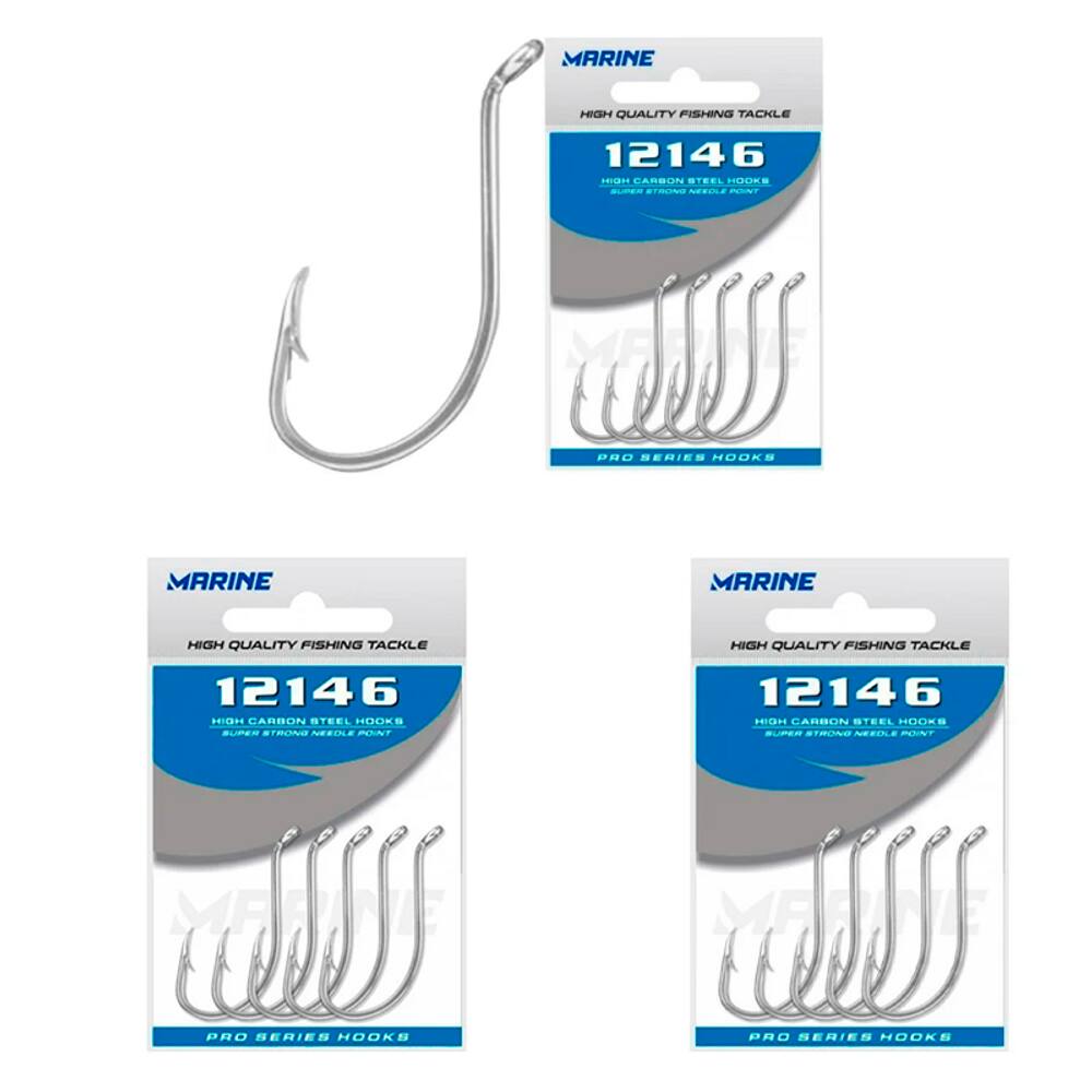 Kit Anzol Marine Sports 12146 Black Nº 9/0 3 Cartelas 30pç