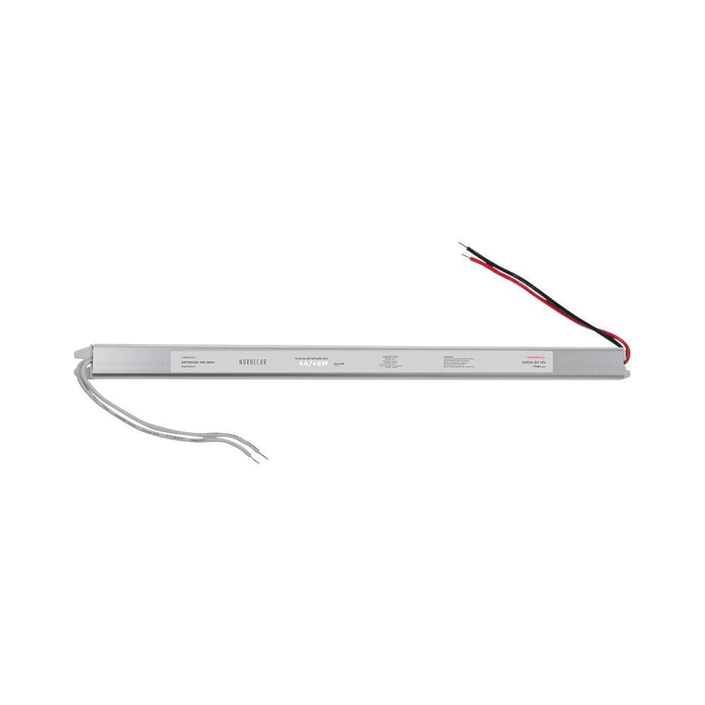 Fonte Slim Para Fita Led Nordecor 12V 4A / 48W Bivolt