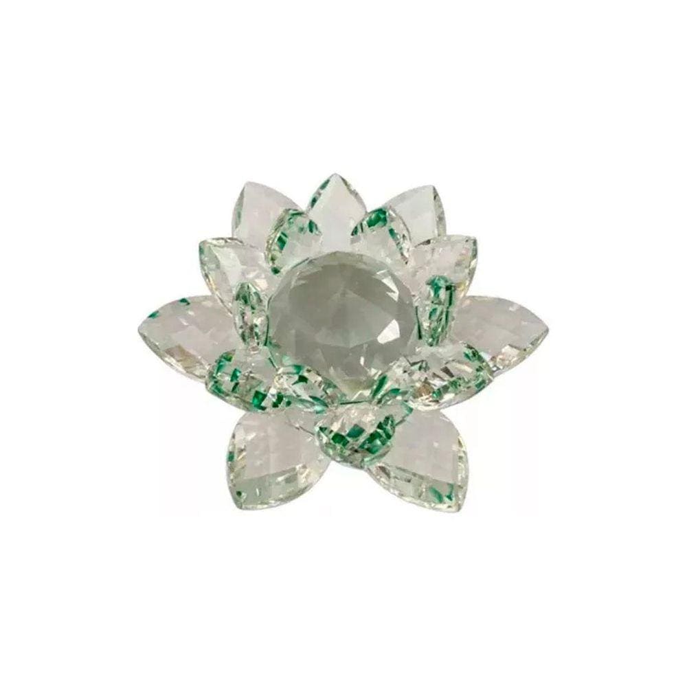 Enfeite Decoração Cristal Vidro Flor Lotus Sala Quarto