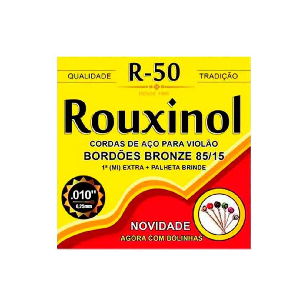 Encordoamento Violão Aço Inox Com Bolinha Rouxinol 010&quot; - R-50 [F108]