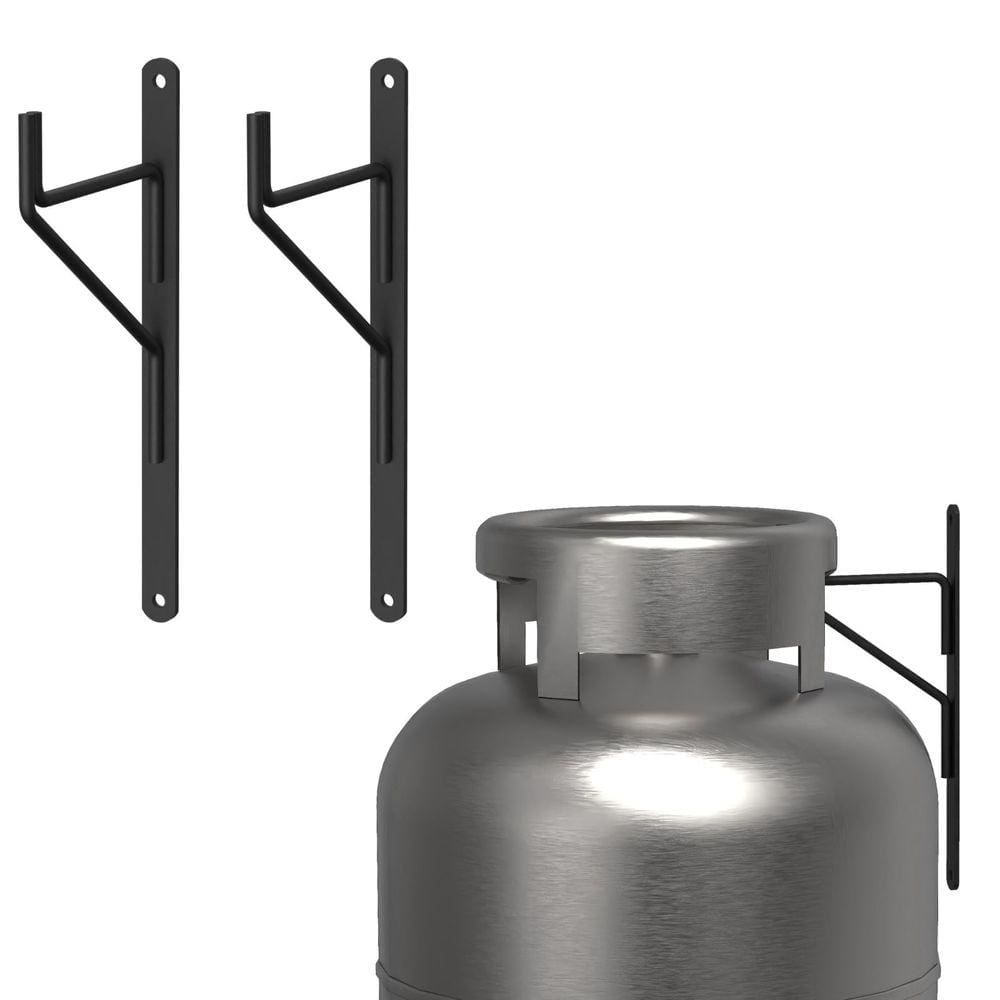 Kit 2 Suporte Suspenso Para Botijão De Gás Externo Preto