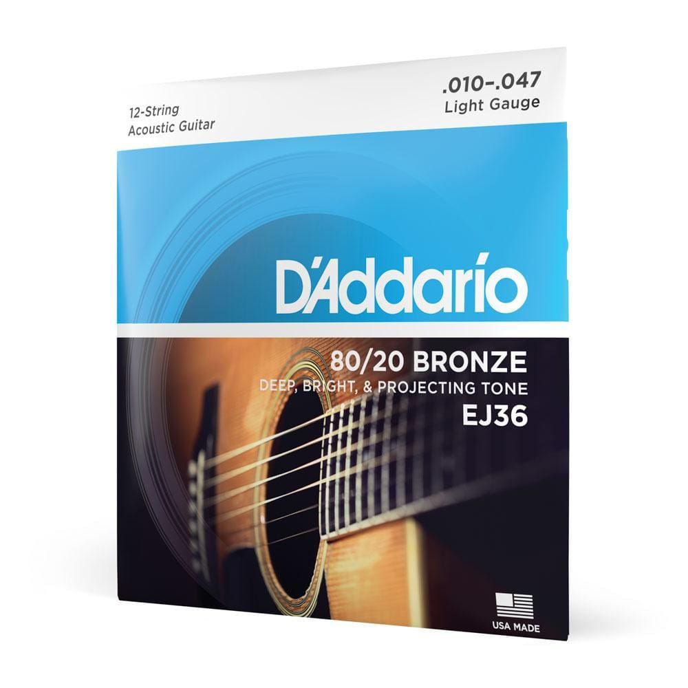 Encordoamento Violão Aço 12C 10-47 D Addario 80/20 Bronze [F035]