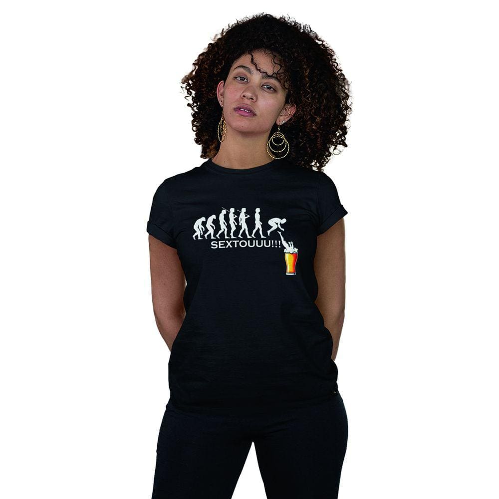 Camiseta Feminina Evolução Cerveja Sextou Happy Hour Humor