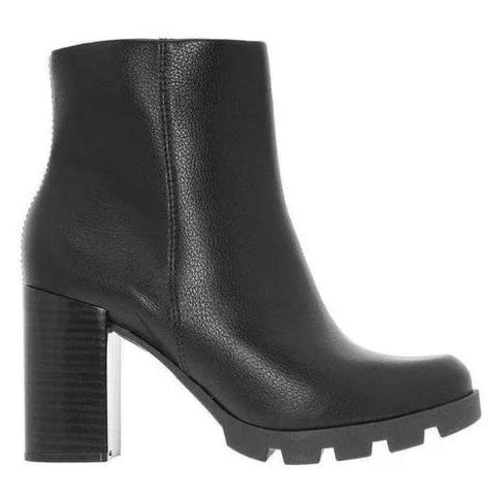 Bota Beira Rio Salto Alto Cano Curto Feminina Preta