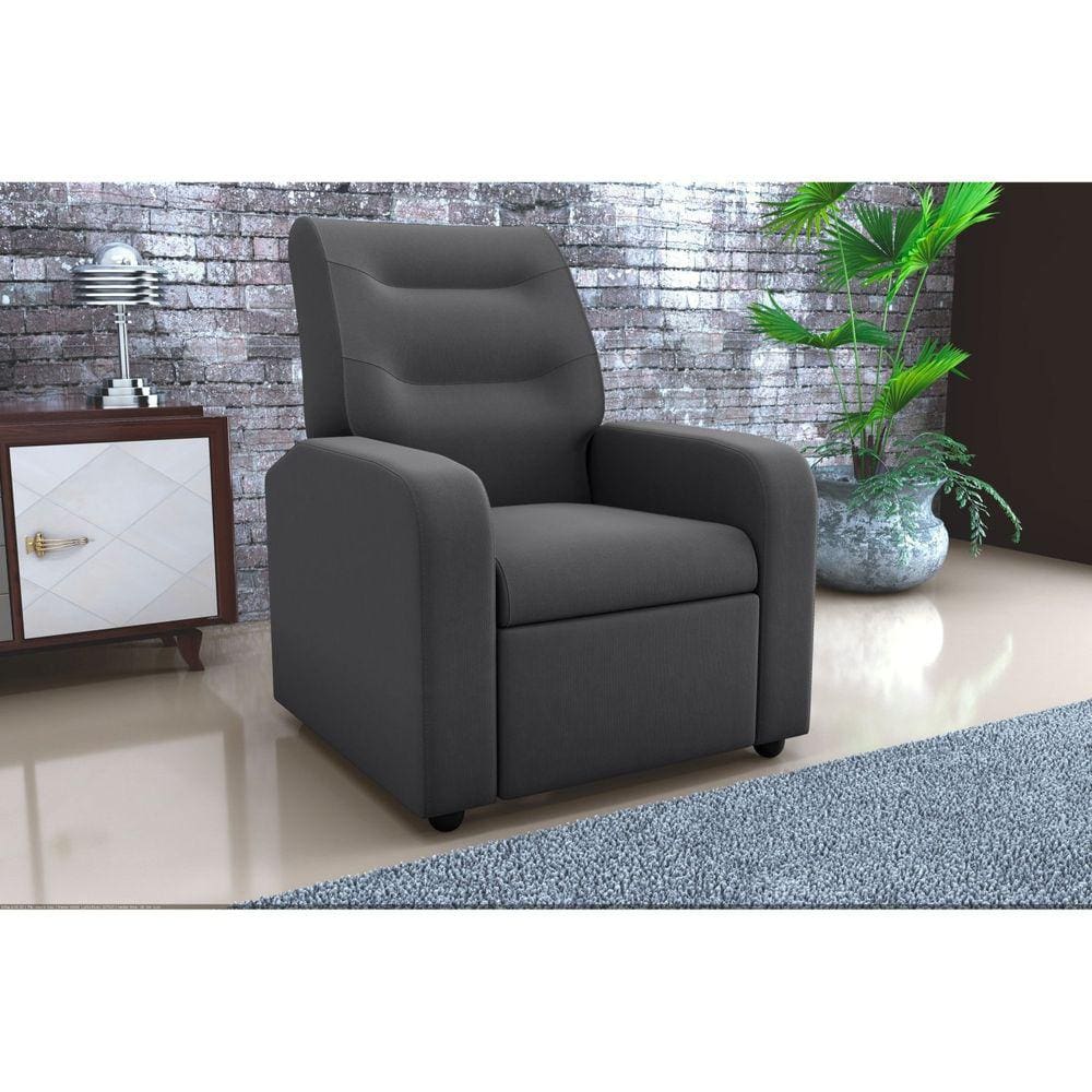 Poltrona para Sala de Estar Reclinável Classic Light Cinza