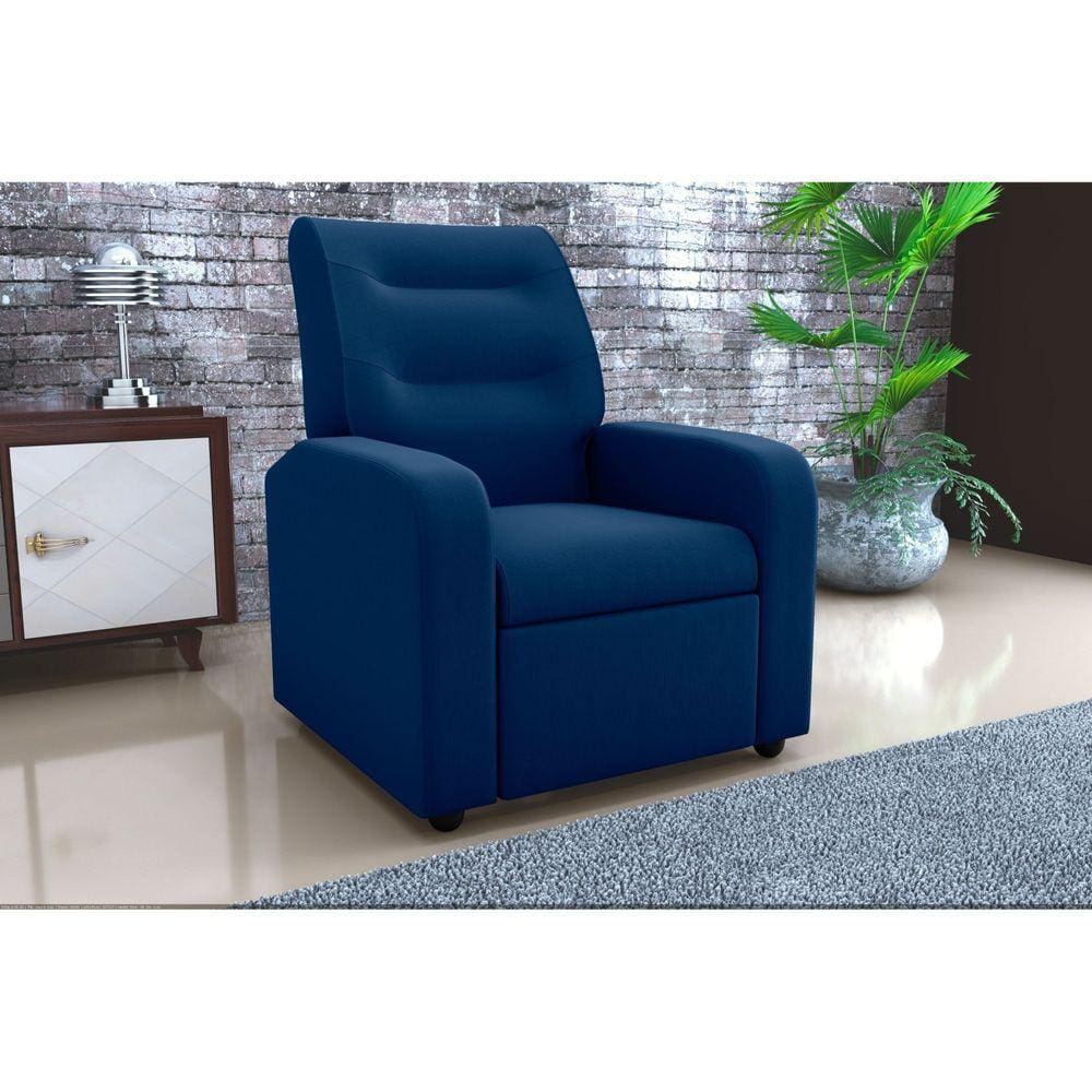 Poltrona para Sala de Estar Reclinável Classic Light Azul