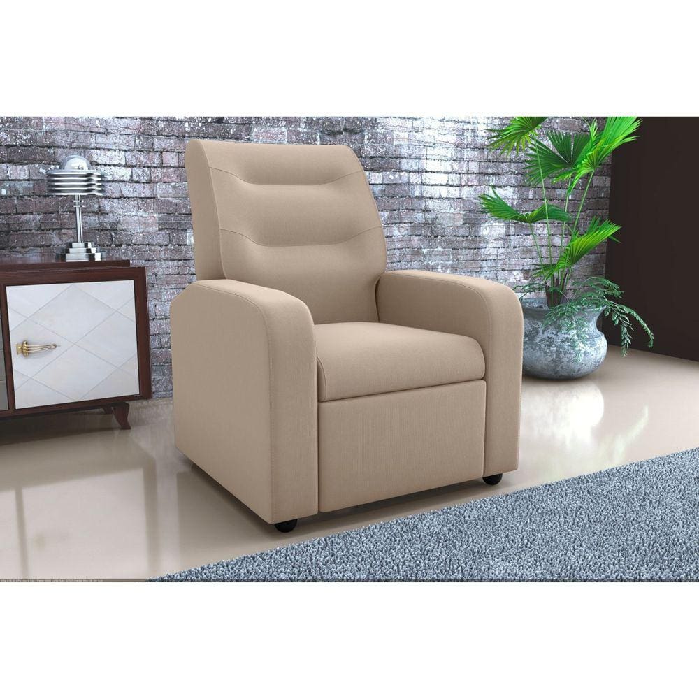 Poltrona para Sala de Estar Reclinável Classic Light Bege