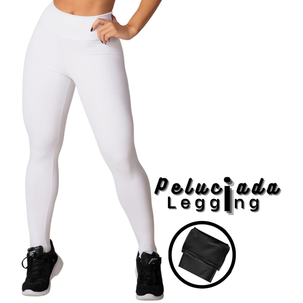 Legging Peluciada Feminina Branca Inverno - Térmica
