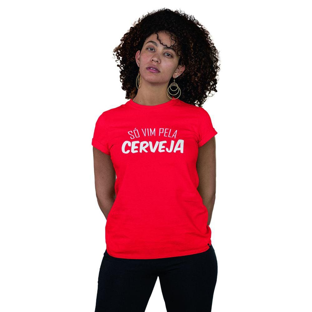 Camiseta Feminina Só Vim Pela Cerveja Engraçada Bebidas
