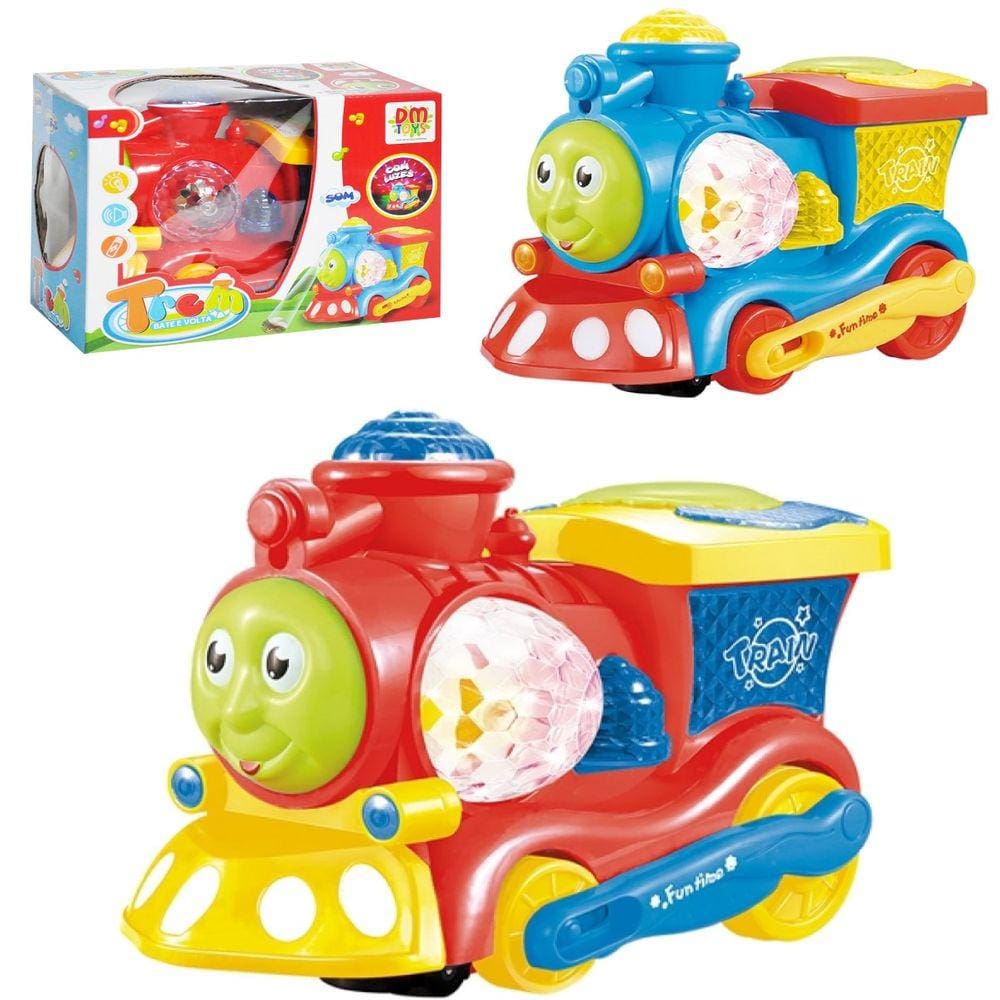 Trem Bate e Volta Dm Toys Luz e Som C/ Refletor Dinossauro