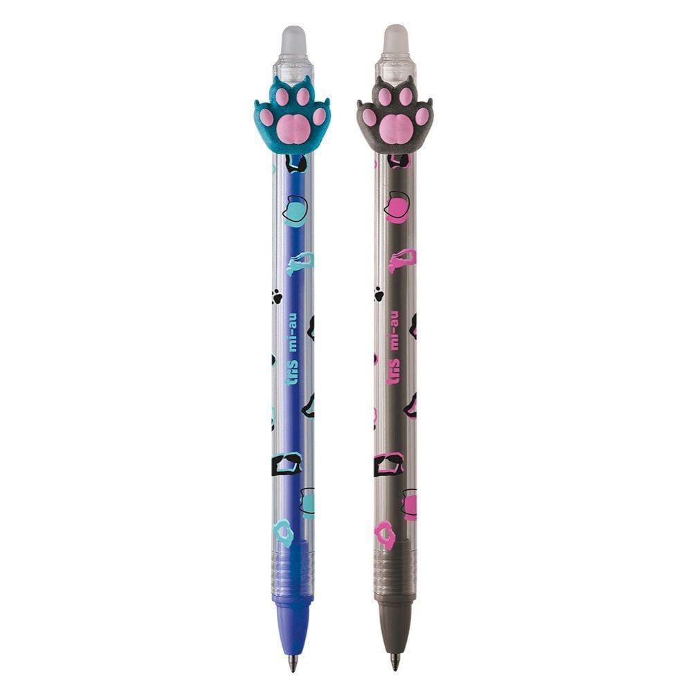 Kit 02 Caneta Gel 0.7mm Apagável Mi-Au Holic Patinha Decorada Divertida - Tris