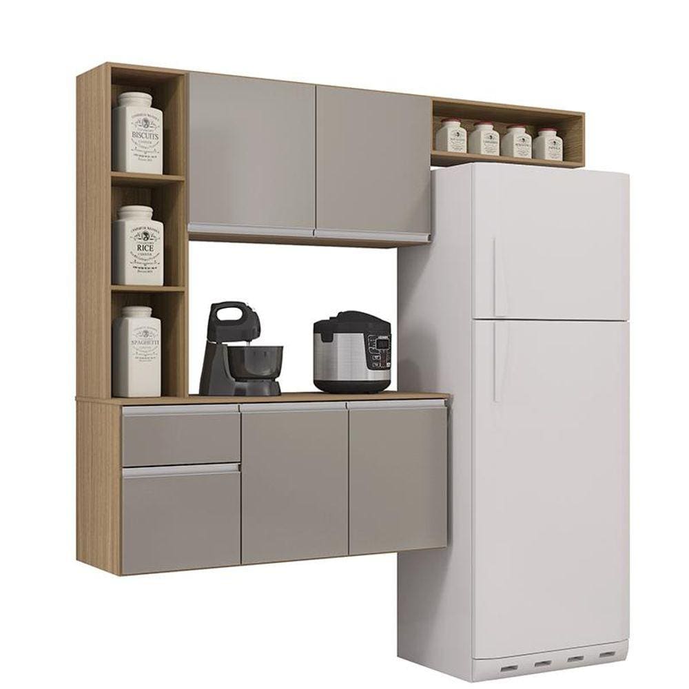 Armario Cozinha  163 cm Com 5 Portas e 1 Gaveta