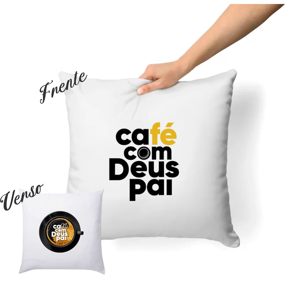 Almofada Com Estampa do Livro Café Com Deus Pai Presente de Decoração e Conforto Espiritualidade Inspiração Reflexão